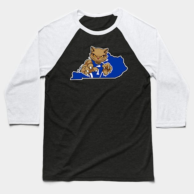 Kentucky Fierce Cat Baseball T-Shirt by KentuckyYall